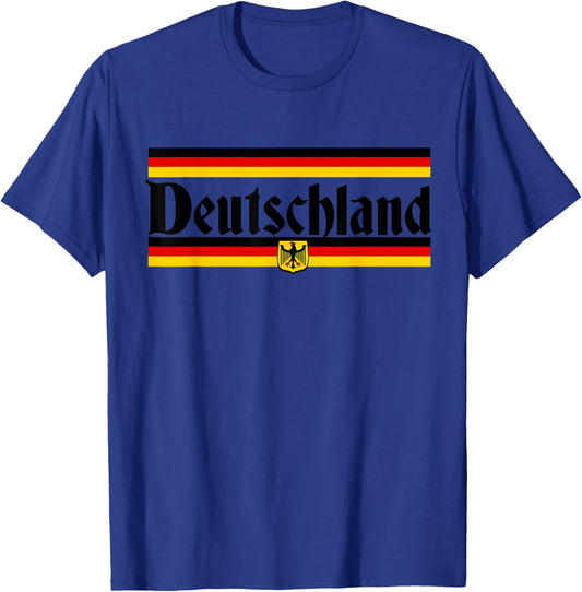 funny Oktoberfest designs , DEUTSCHLAND, Germany, Flag Coat of Arms with Eagle -Adults , Grey, Small, Short Sleeve, Classic Fit, Cotton, Polyester T-Shirt - T-Shirt | Royal