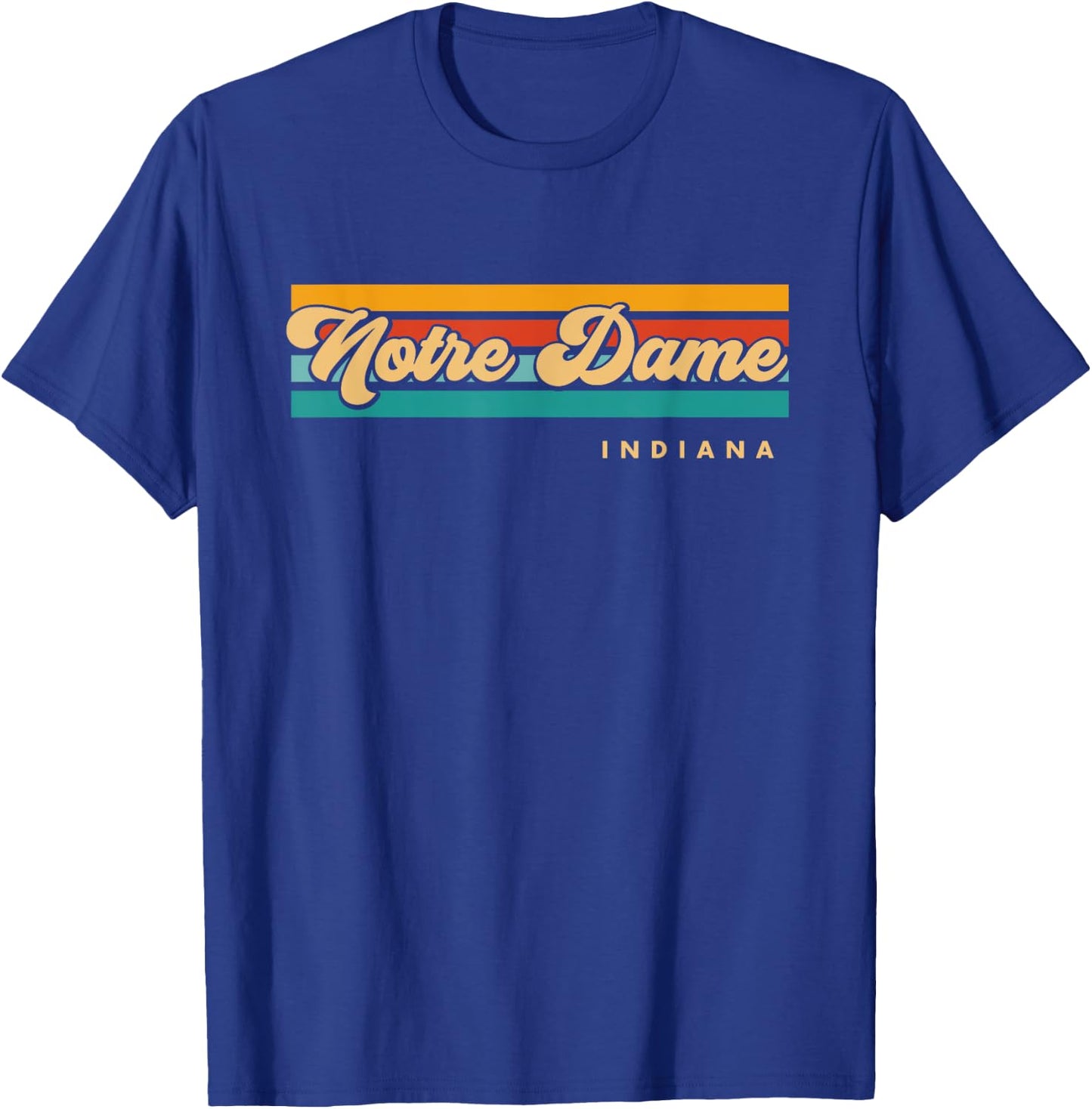 Vintage Sunset Stripes Notre Dame, Indiana T-Shirt - T-Shirt | Royal