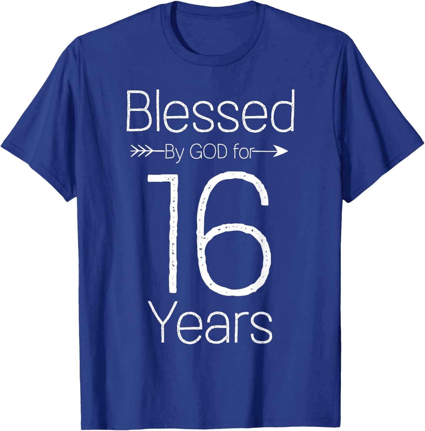 16th Birthday and Blessed for 16 Years Birthday T-Shirt - T-Shirt | Royal