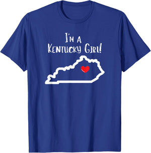 I'm a Kentucky Girl Heart T-Shirt - T-Shirt | Royal