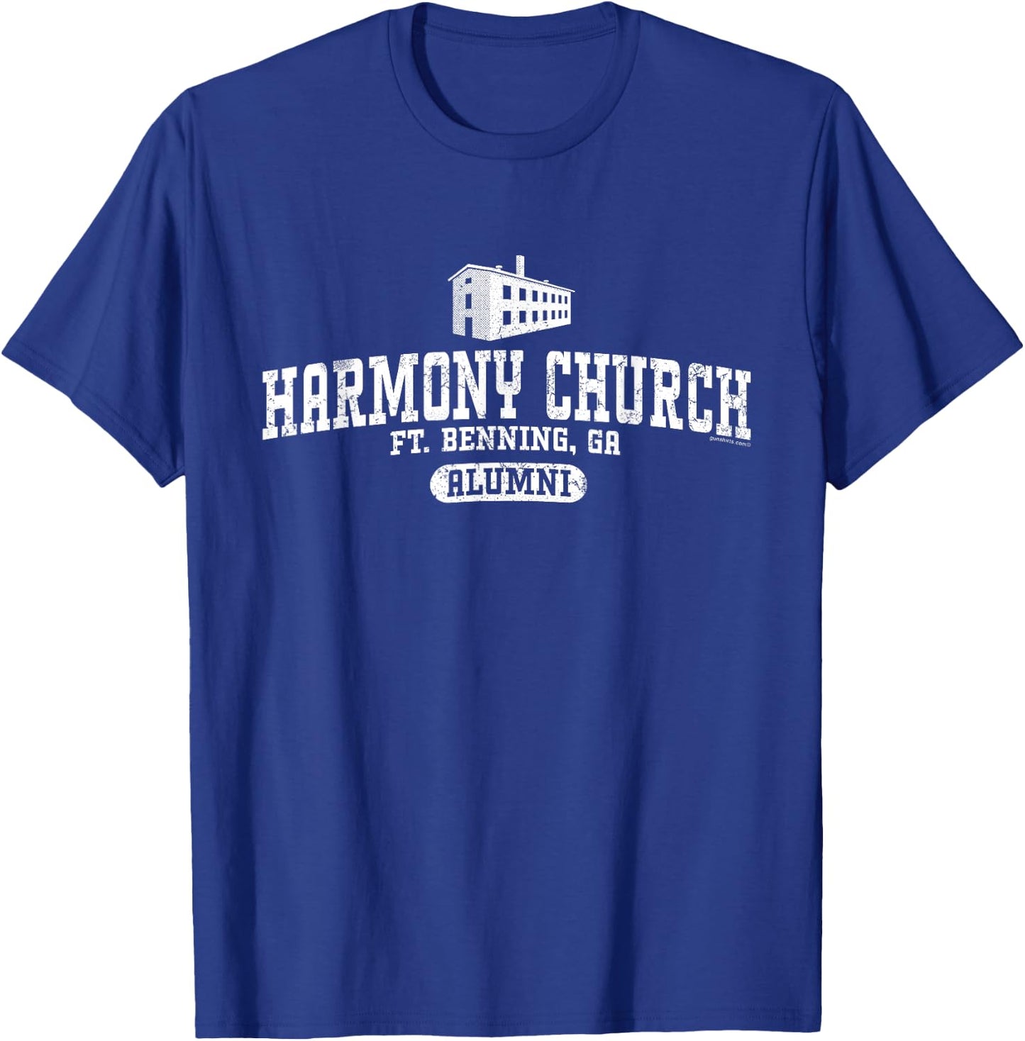 GS Military Designs Harmony Church Alumni Retro - Black, Small, , Short Sleeve, Classic Fit, Distressed Look, Retro Design, Lightweight, Adults, Military Alumni T-Shirt - T-Shirt | Royal