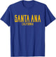 Santa Ana California Text Amber Print T-Shirt - T-Shirt | Royal