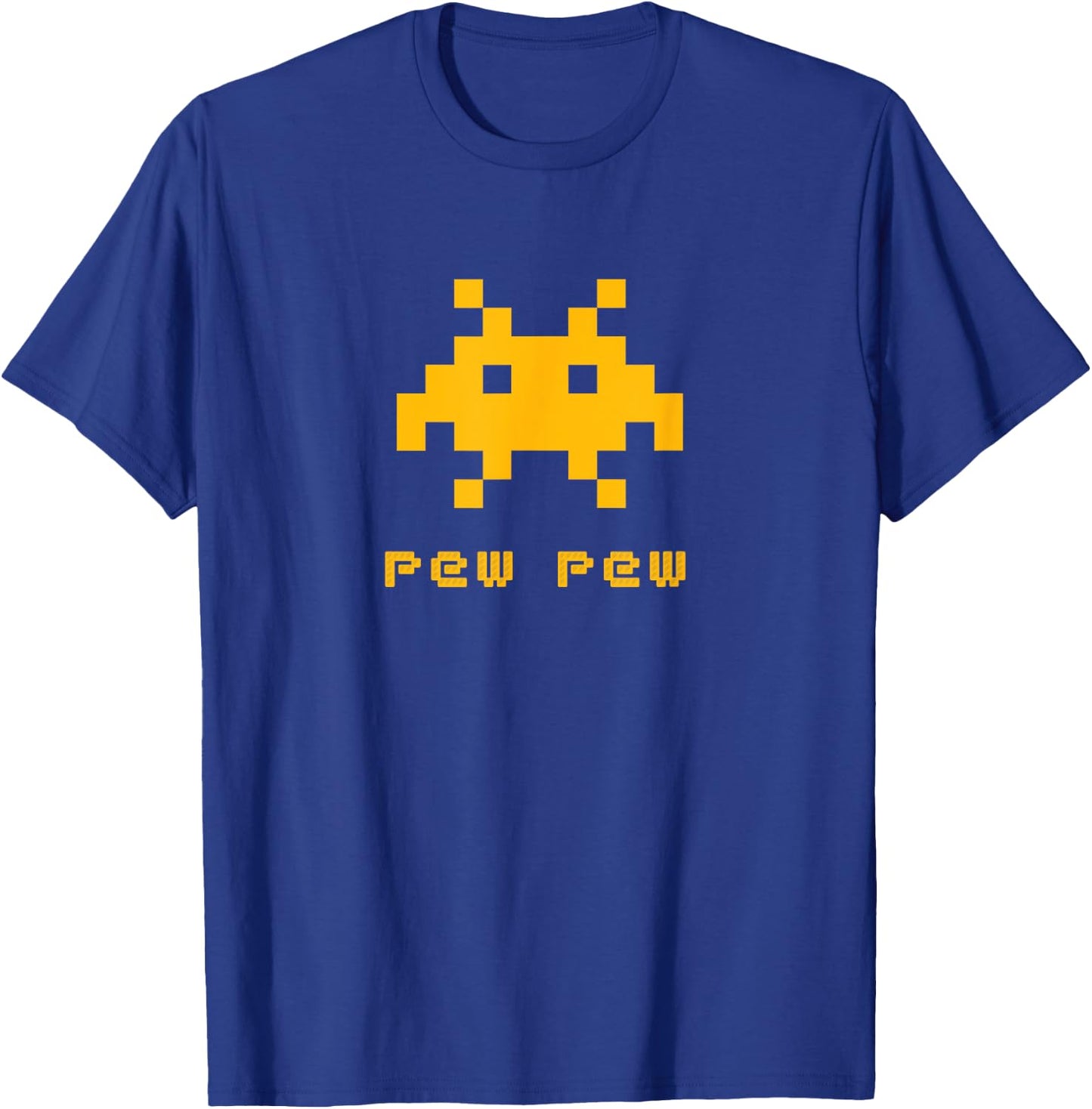 Alien Invaders Pew Pew Space 8-bit Retro Video Game Gift T-Shirt - T-Shirt | Royal