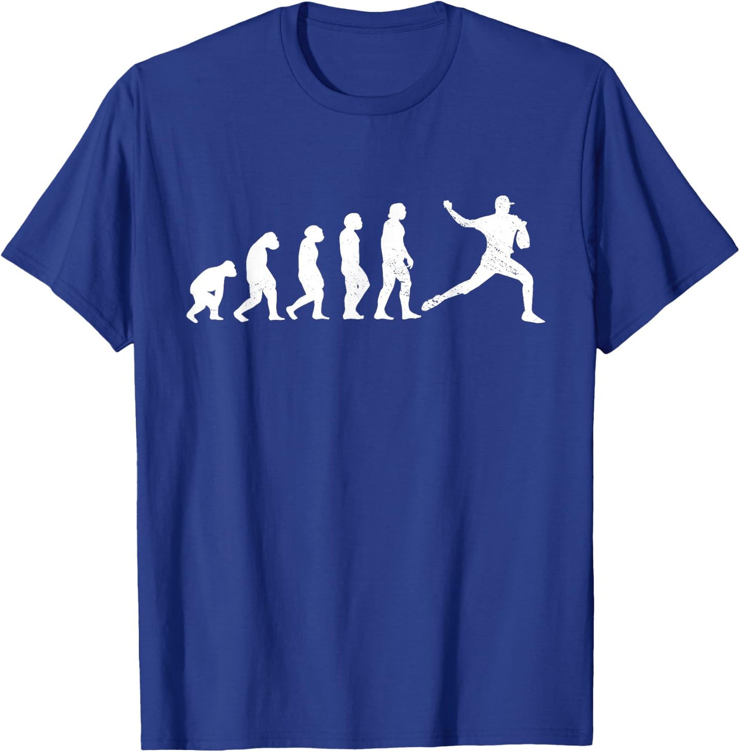 Pitcher Evolution Hobby Profession Monkey Ape Baseball T-Shirt - T-Shirt | Royal