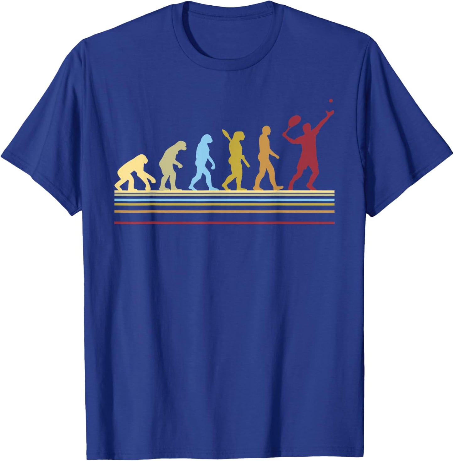 Tennis Player Retro Sport Evolution T-Shirt - T-Shirt | Royal