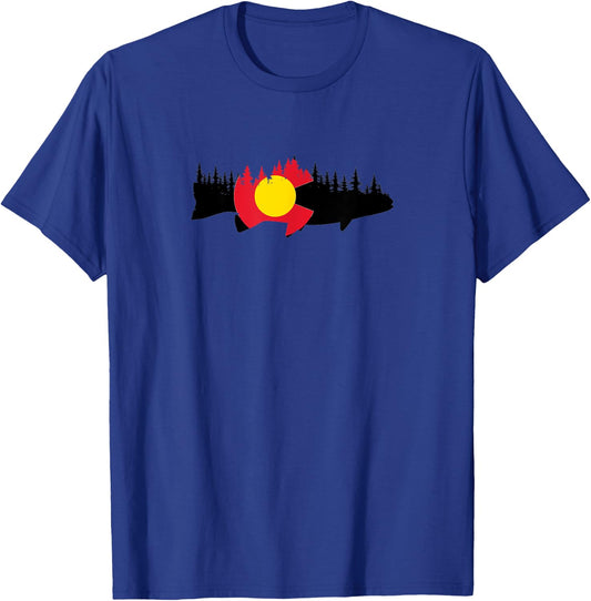 Colorado Fishing Graphic Design T-Shirt - T-Shirt | Royal