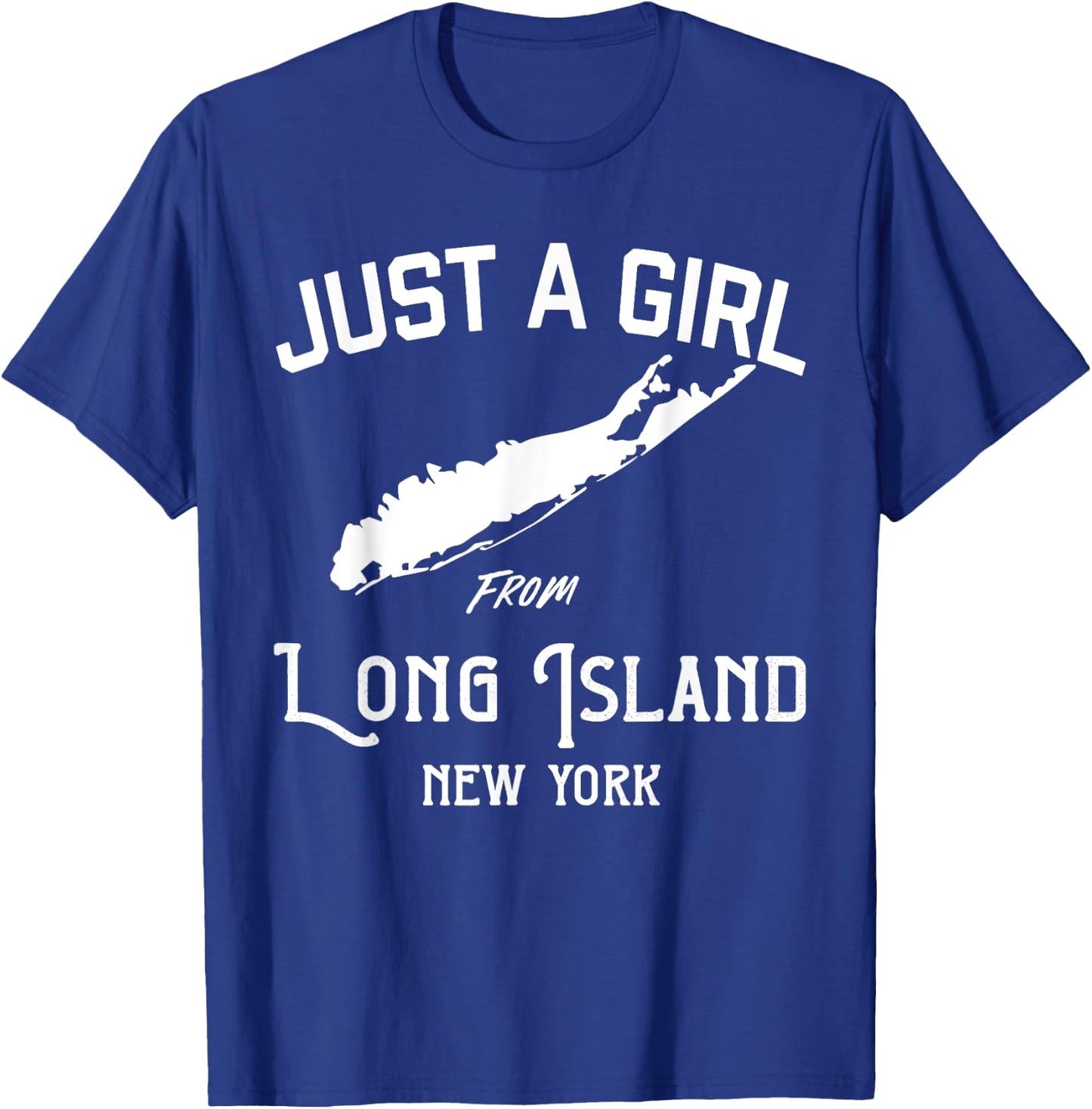 Long Island New York Souvenir , Girl, Wife Map T-Shirt - T-Shirt | Royal