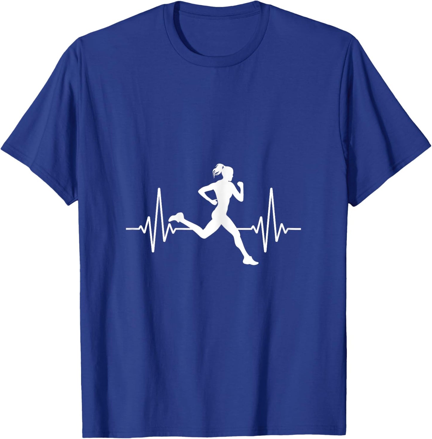 Runners Heartbeat Female - Funny Runners & Running Gift T-Shirt - T-Shirt | Royal
