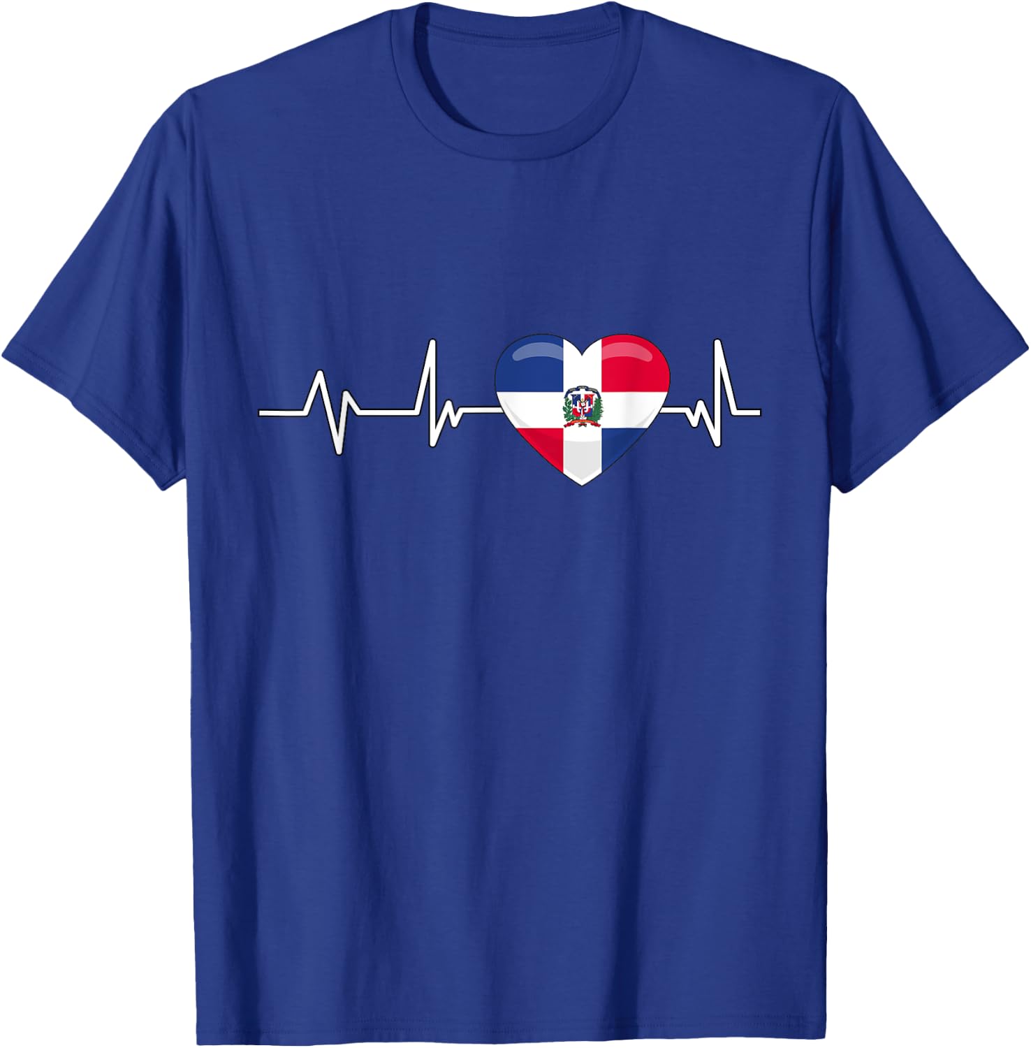 Dominican Republic Heartbeat Gift Dominican Republic T-Shirt - T-Shirt | Royal