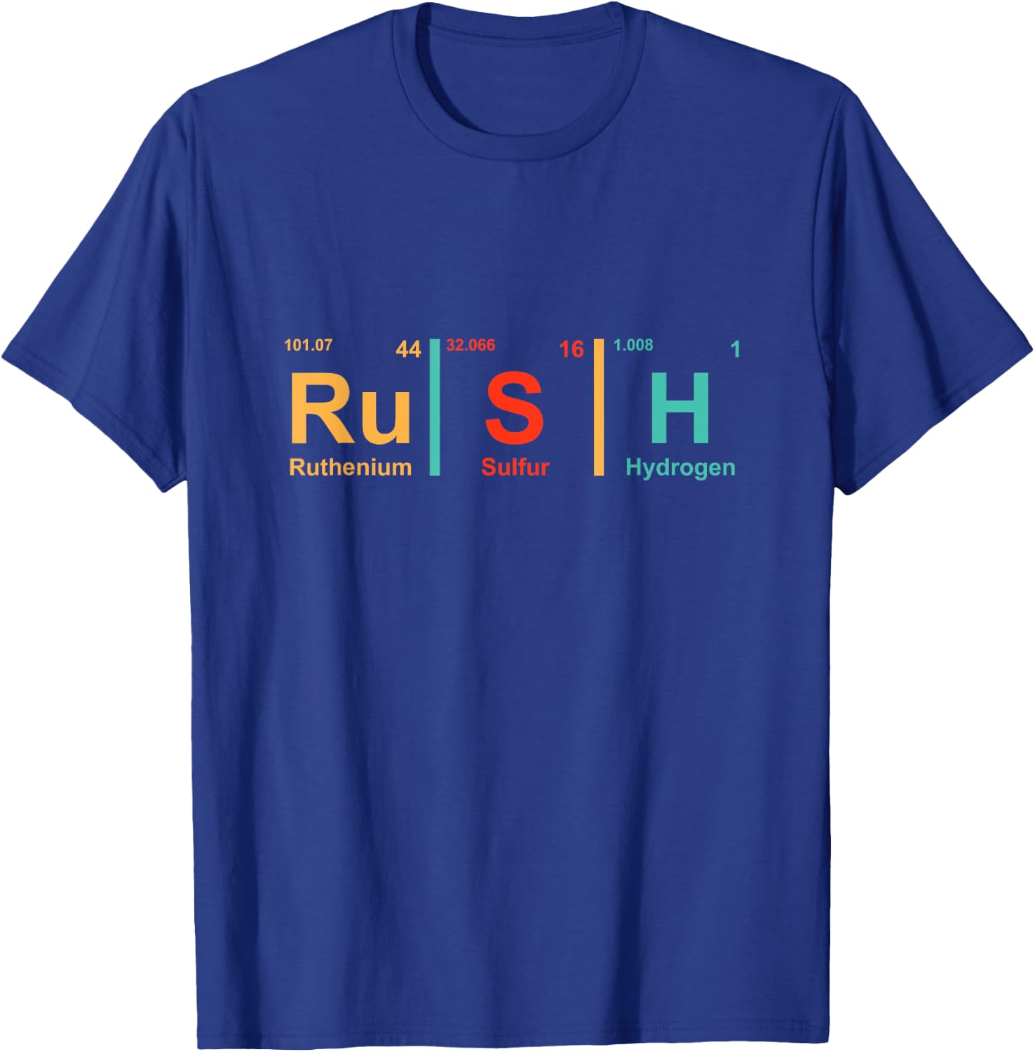 Rush (Ru-S-H) Periodic Table Elements Shirt T-Shirt - T-Shirt | Royal