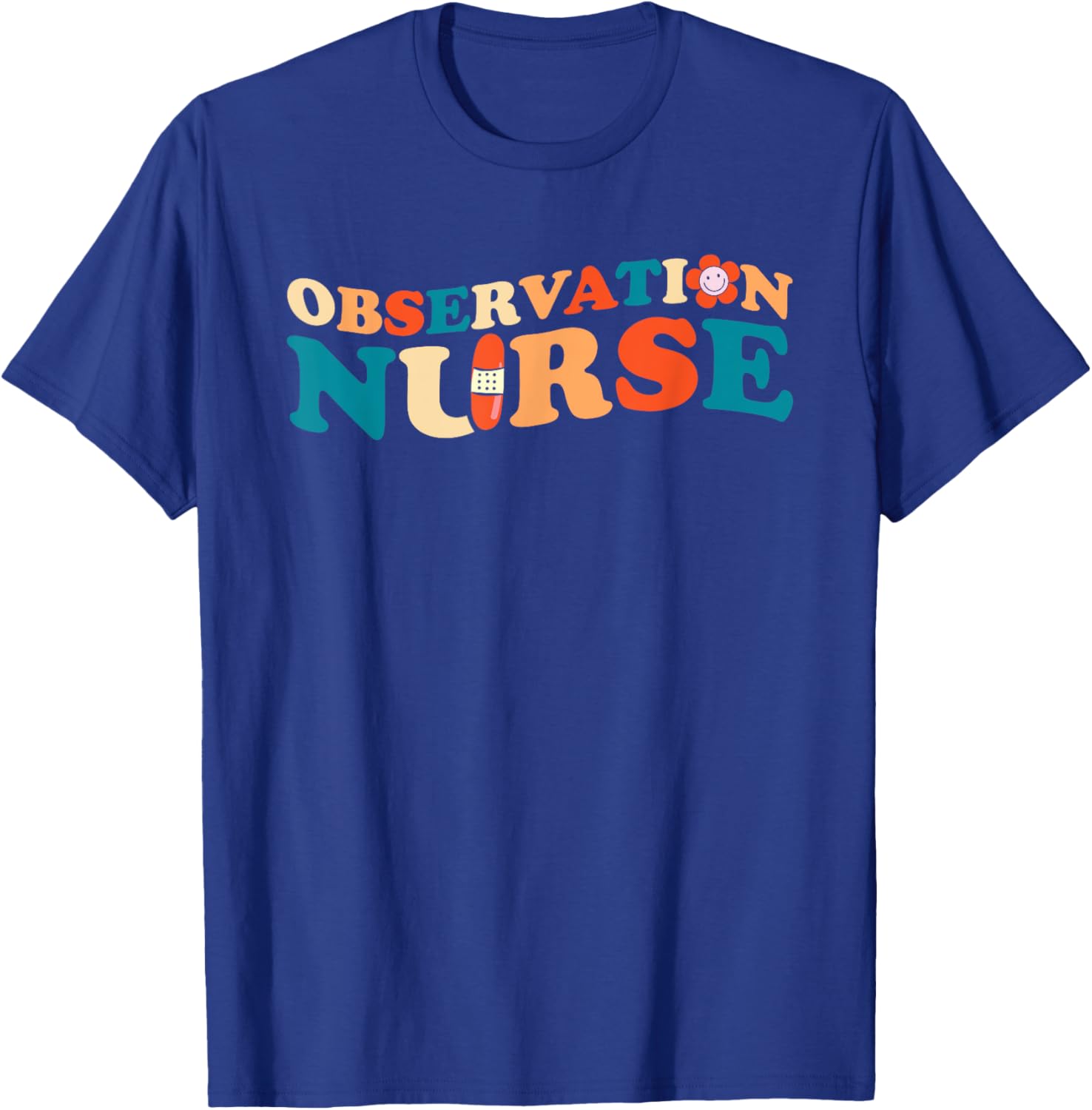 Observation Nurse Retro Registered RN Nursing Student T-Shirt - T-Shirt | Royal