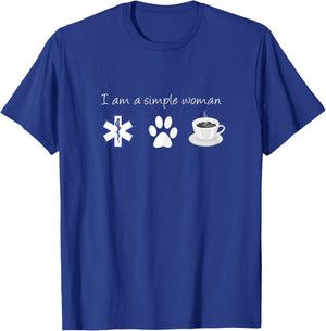 EMT Dogs Coffee Shirt Dog Lover EMT Coffee Lover Gift T-Shirt - T-Shirt | Royal