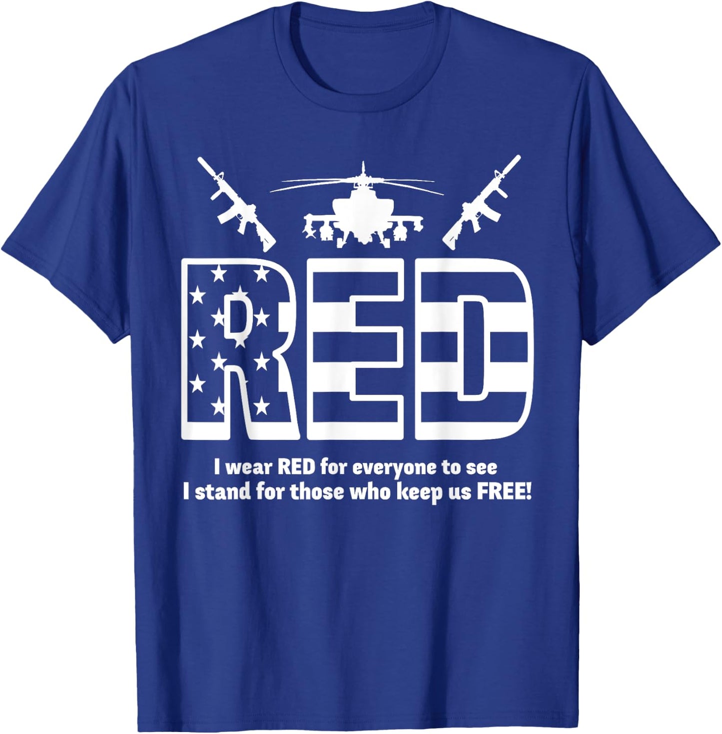 Red Friday Military Shirts Support The Deployed Back Troops T-Shirt - T-Shirt | Royal