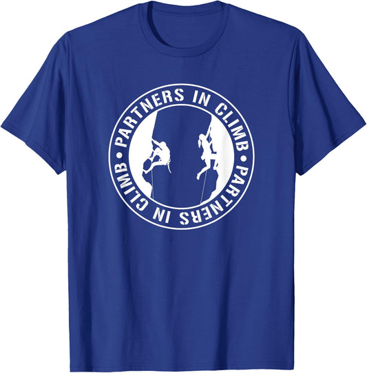 Partners in Climb - Couple Rock Climbing Boulder T-Shirt - T-Shirt | Royal