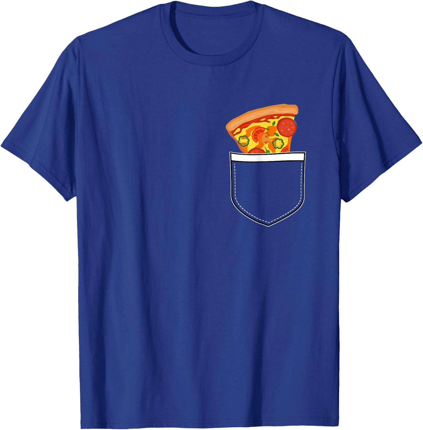 Funny Front Pocket with Pizza Slice Foodie Pizza Lover Gift T-Shirt - T-Shirt | Royal