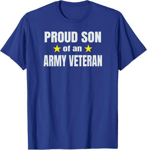US Army Veteran Proud Son of Army Vet T-Shirt - T-Shirt | Royal