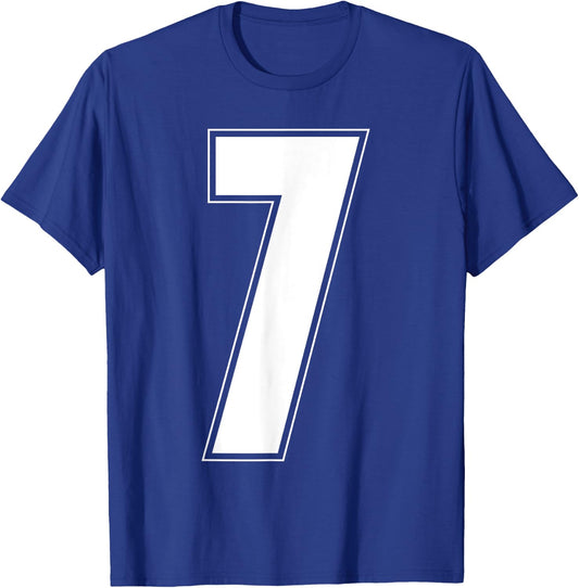 Halloween Group Costume #7 Sports Jersey Number 7 T-Shirt - T-Shirt | Royal
