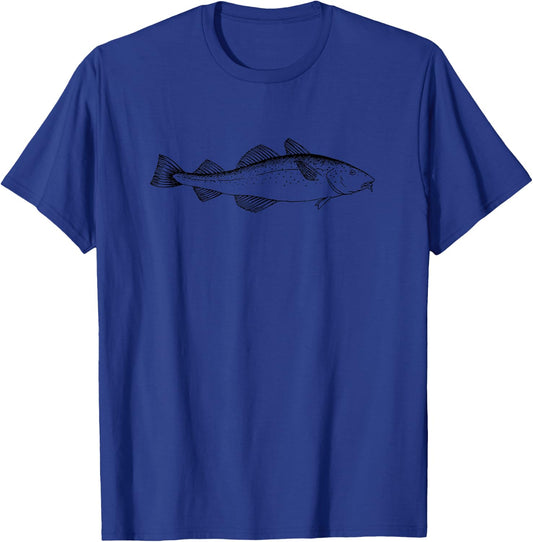 Cod Fish Graphic Fisherman T-Shirt - T-Shirt | Royal