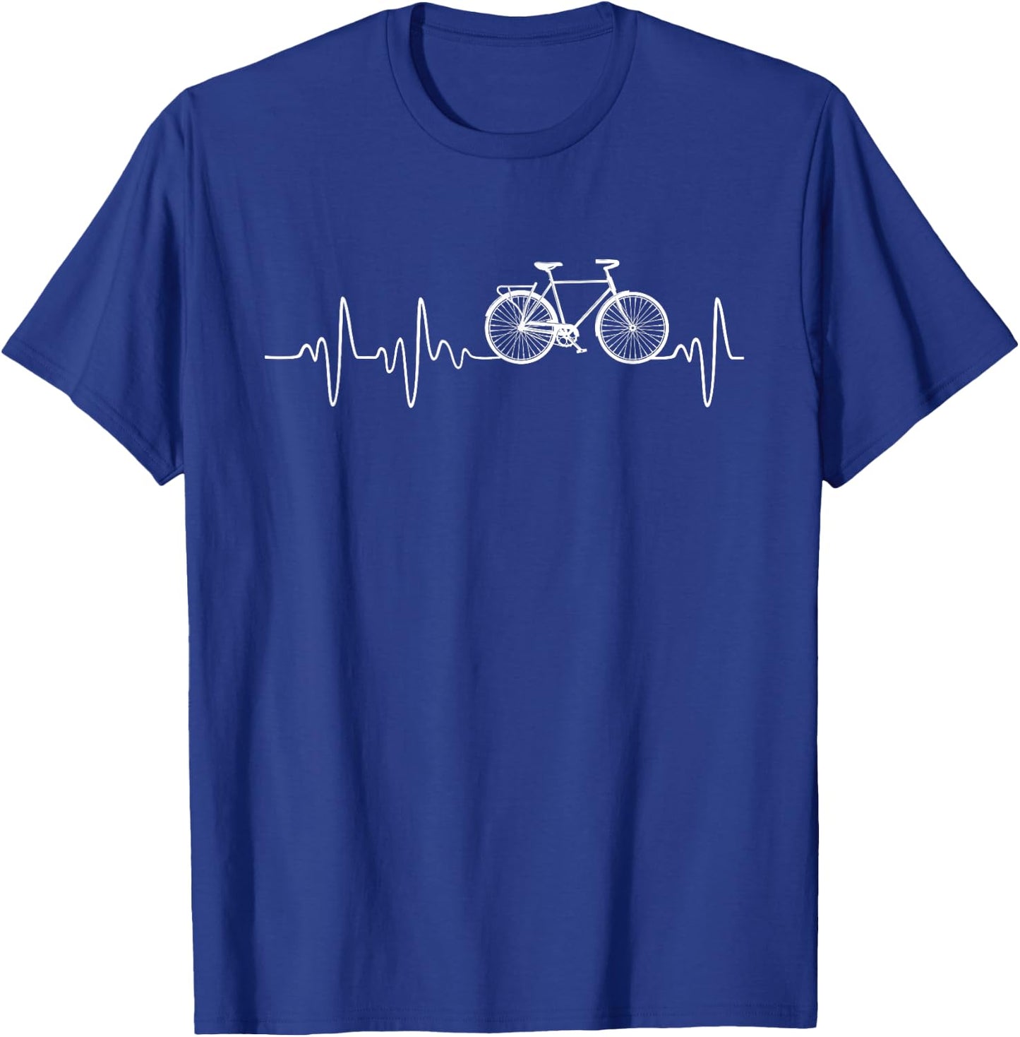 Cycling Biker Heartbeat Bicycle T-Shirt - T-Shirt | Royal