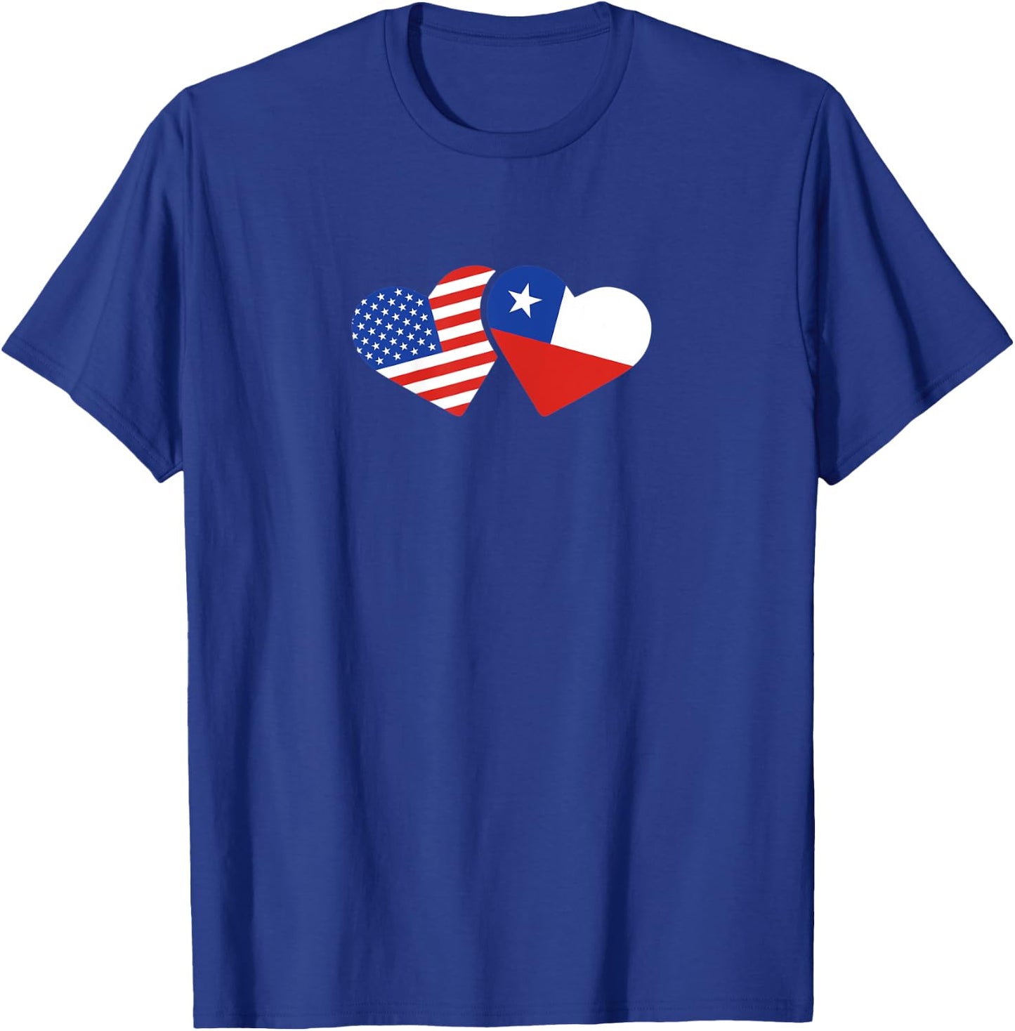 USA Chile Flag T Shirt Hearts Chileans American Love Cute T-Shirt - T-Shirt | Royal