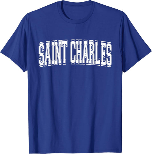 SAINT CHARLES IL ILLINOIS USA Vintage Sports Varsity Style T-Shirt - T-Shirt | Royal