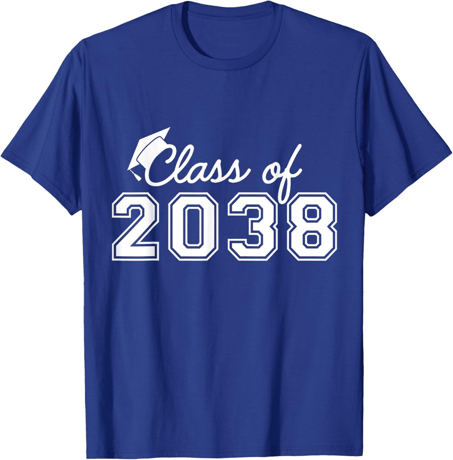 Class Of 2038 Grow With Me Graduation First Day of School T-Shirt - T-Shirt | Royal