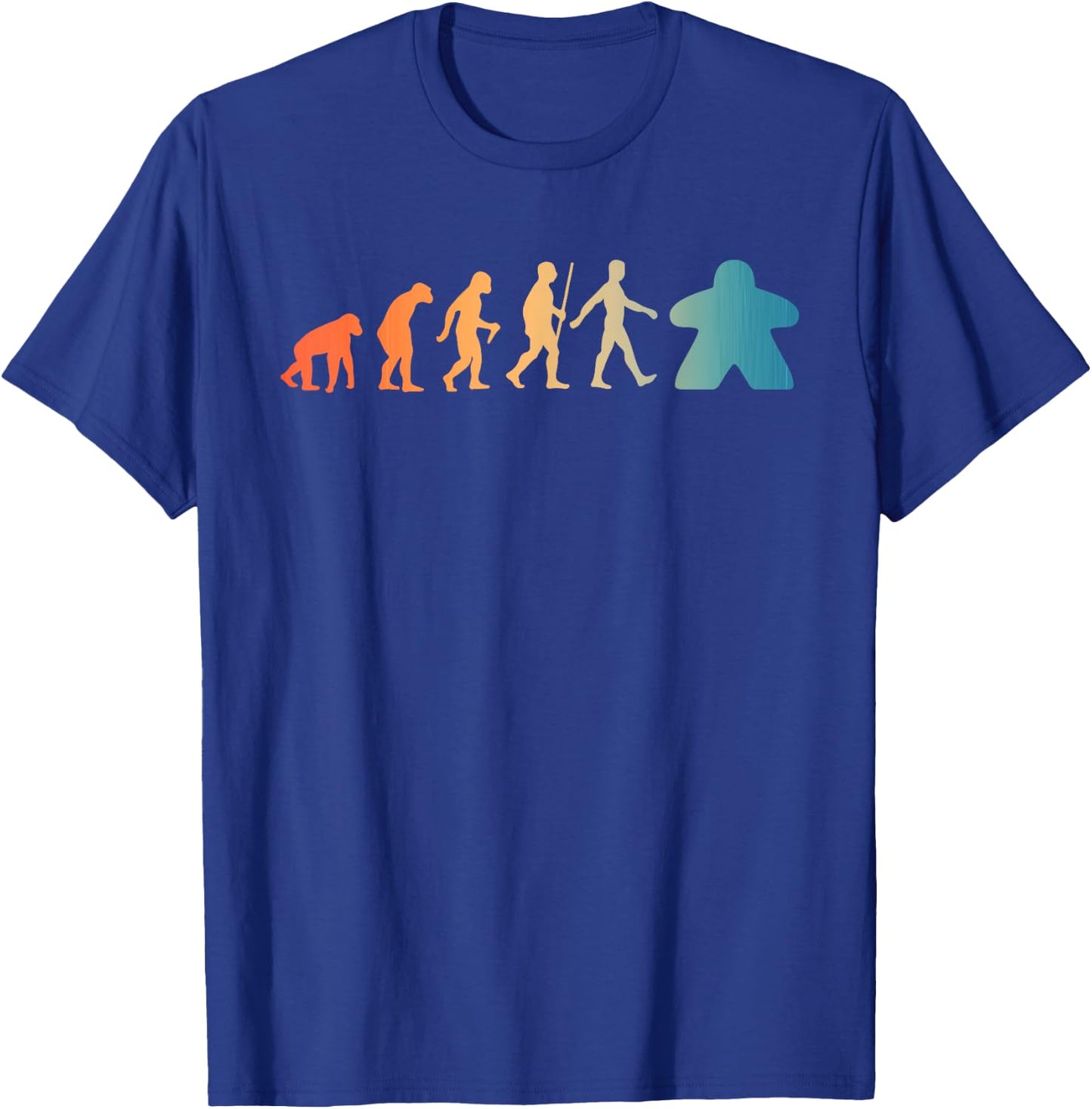 Funny Meeple Design Women Meeple Evolution Lovers T-Shirt - T-Shirt | Royal