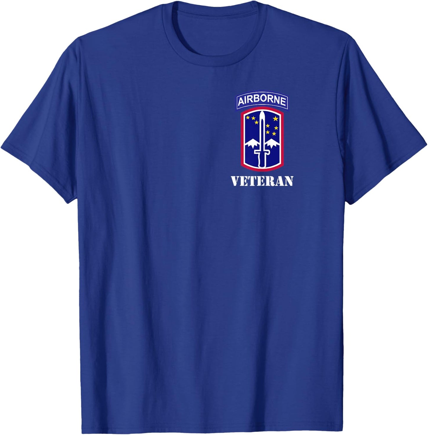 172nd Infantry Patch - Airborne Tab White Veteran chest T-Shirt - T-Shirt | Royal