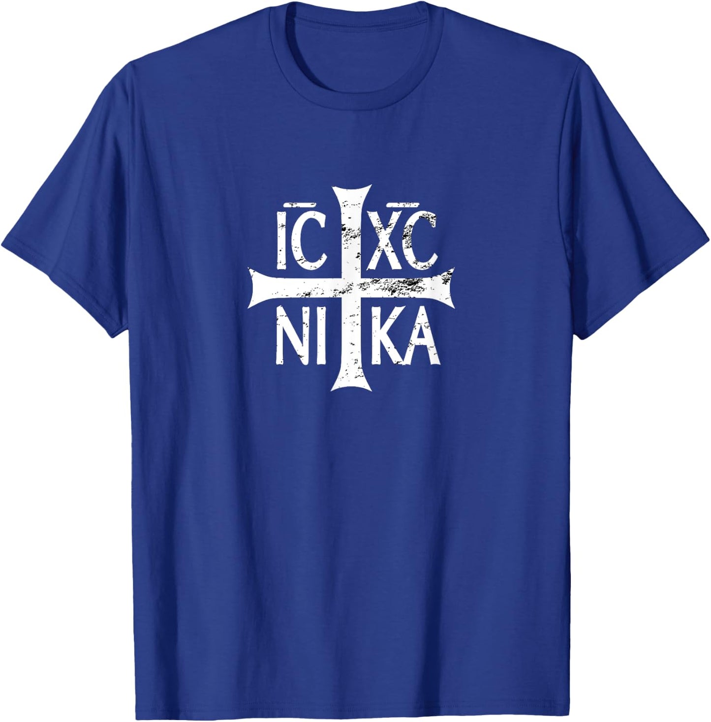 IC XC NIKA cross christian orthodox retro vintage distressed T-Shirt - T-Shirt | Royal