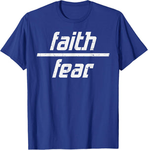 Faith Over Fear Jesus God Religious Spiritual Christian Gift T-Shirt - T-Shirt | Royal