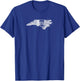 North Carolina Disc Golf State with Basket Distressed Design T-Shirt - T-Shirt | Royal