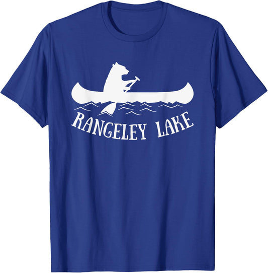 Rangeley Lake Maine Bear Canoe Gift T-Shirt - T-Shirt | Royal