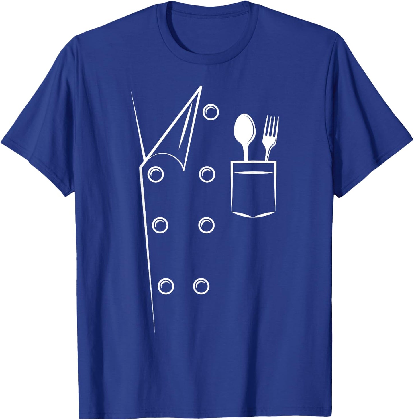 Chef Costume Spoon Fork Culinary Kitchen Chief Cook Cuisine T-Shirt - T-Shirt | Royal