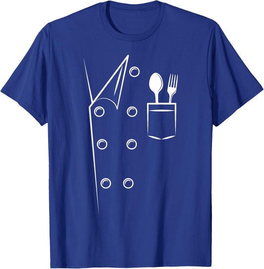 Chef Costume Spoon Fork Culinary Kitchen Chief Cook Cuisine T-Shirt - T-Shirt | Royal