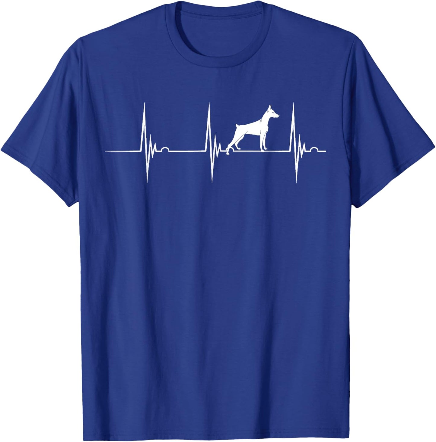 Doberman Dog Heartbeat EKG Pulse Dobie Lover Pinscher Dog T-Shirt - T-Shirt | Royal