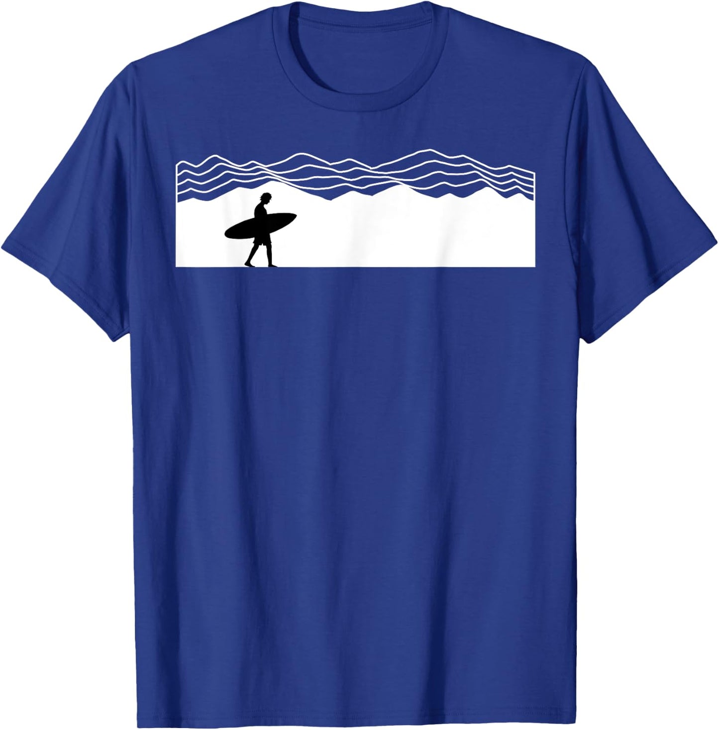 Surfer Boarding Beach Surfboard Summer Wave SurfBoarder Women Kids T-Shirt - T-Shirt | Royal