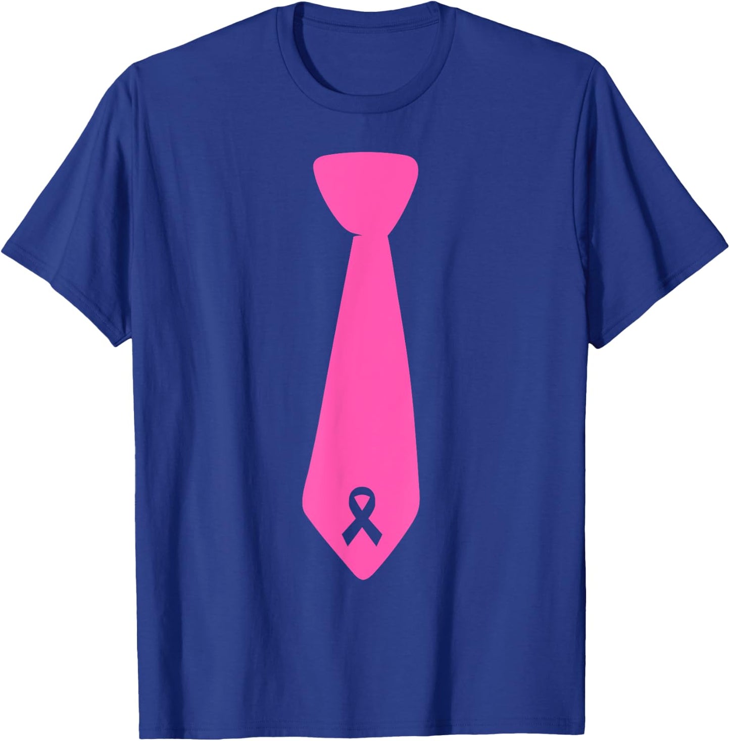 Breast Cancer Awareness Pink Ribbon Tie T-Shirt - T-Shirt | Royal