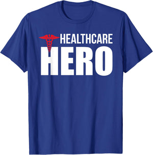 Healthcare Hero Nurse Doctor Frontline Essential Worker T-Shirt - T-Shirt | Royal