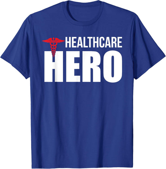 Healthcare Hero Nurse Doctor Frontline Essential Worker T-Shirt - T-Shirt | Royal