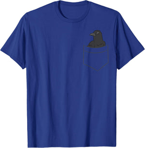 Crow In A Pocket Funny Pocket Crows Raven In Pocket T-Shirt - T-Shirt | Royal