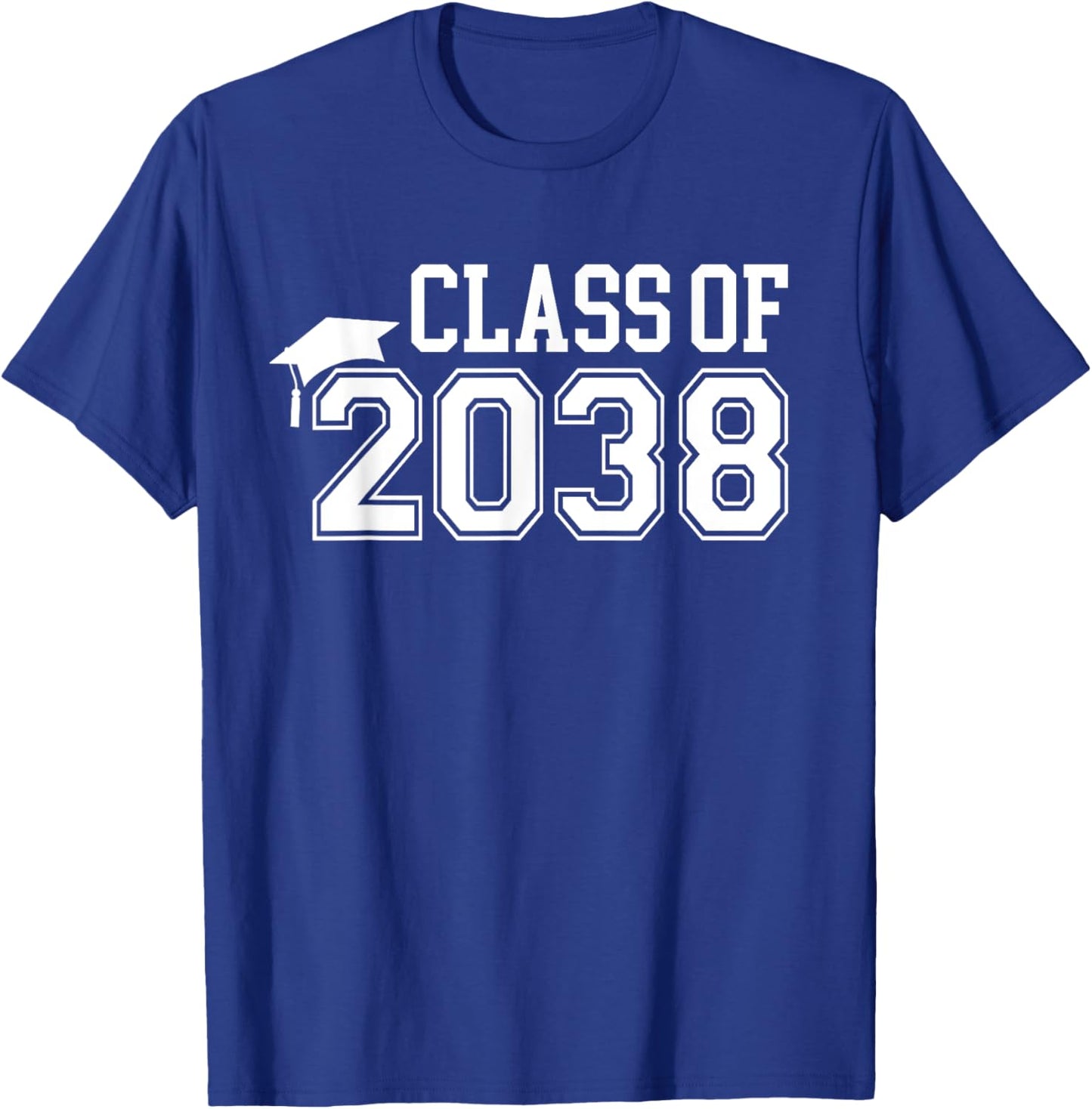 Pre-k Class of 2038 First Day School Grow with Me Graduation T-Shirt - T-Shirt | Royal