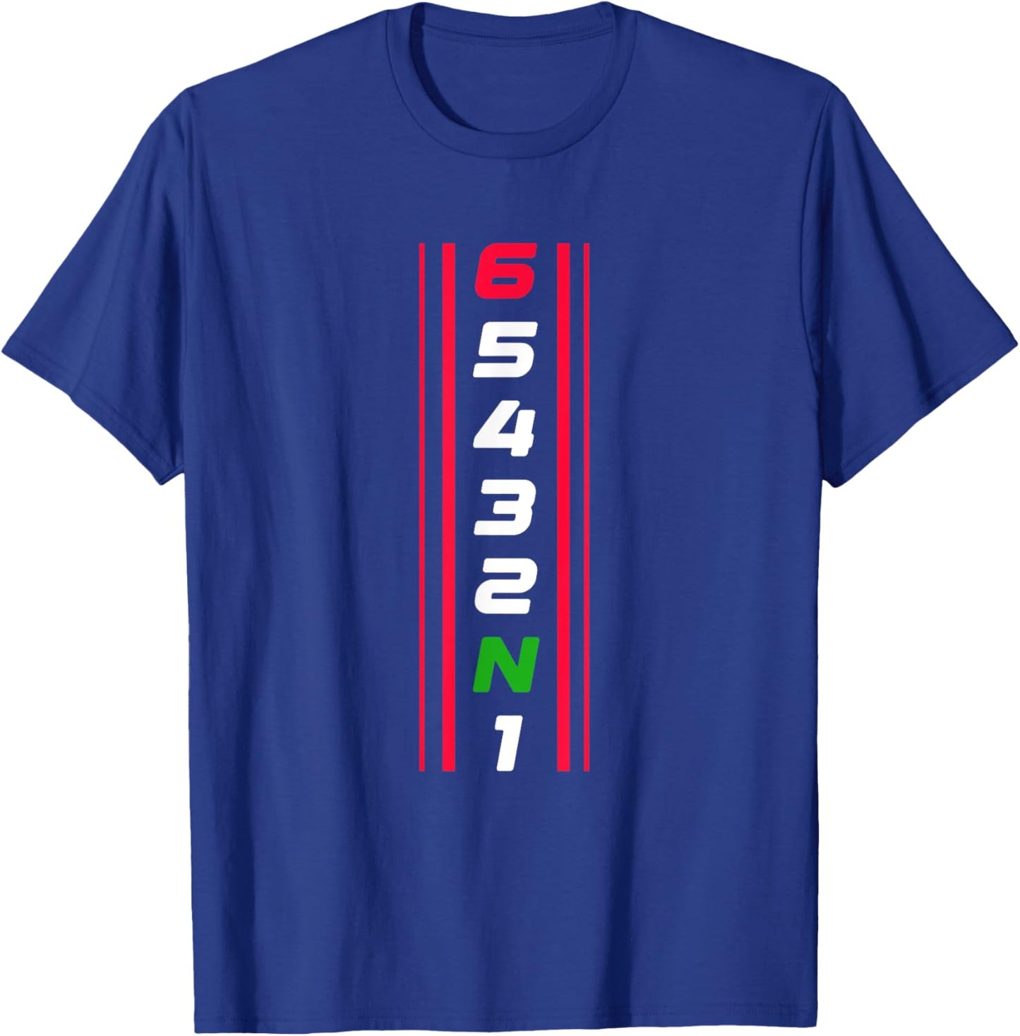 65432N1 Motorcycle Gear Shift Biker Motorcyclist T-Shirt - T-Shirt | Royal