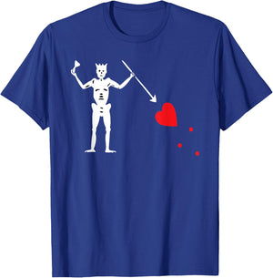 Teerific Teez: PIRATE FLAG (BLACK BEARD) T-Shirt - T-Shirt | Royal