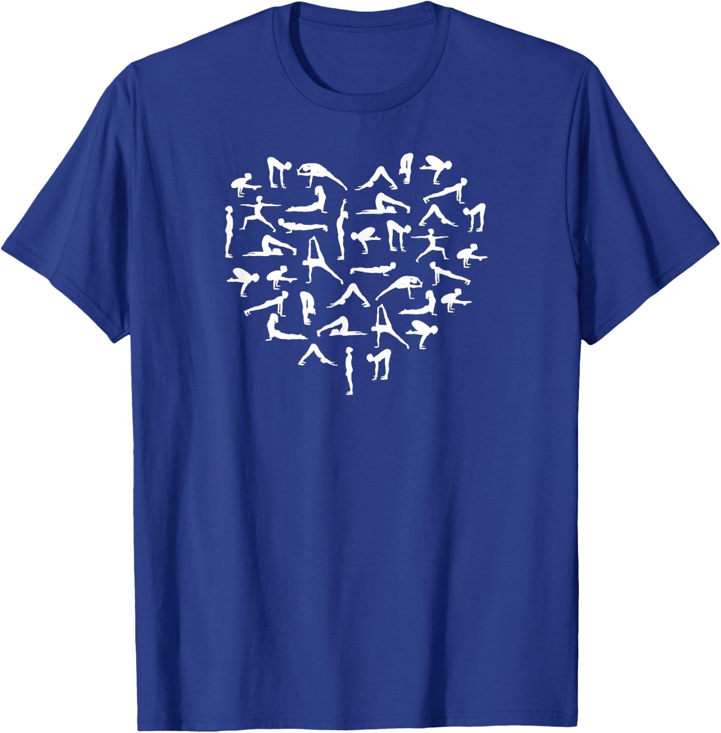 Yoga Love Heart Asana Silhouettes Cool Yogi Valentine's Day T-Shirt - T-Shirt | Royal