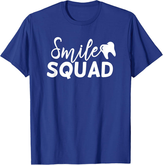 Dental Smile Squad Cute Dentist Office and Hygienist Staff T-Shirt - T-Shirt | Royal