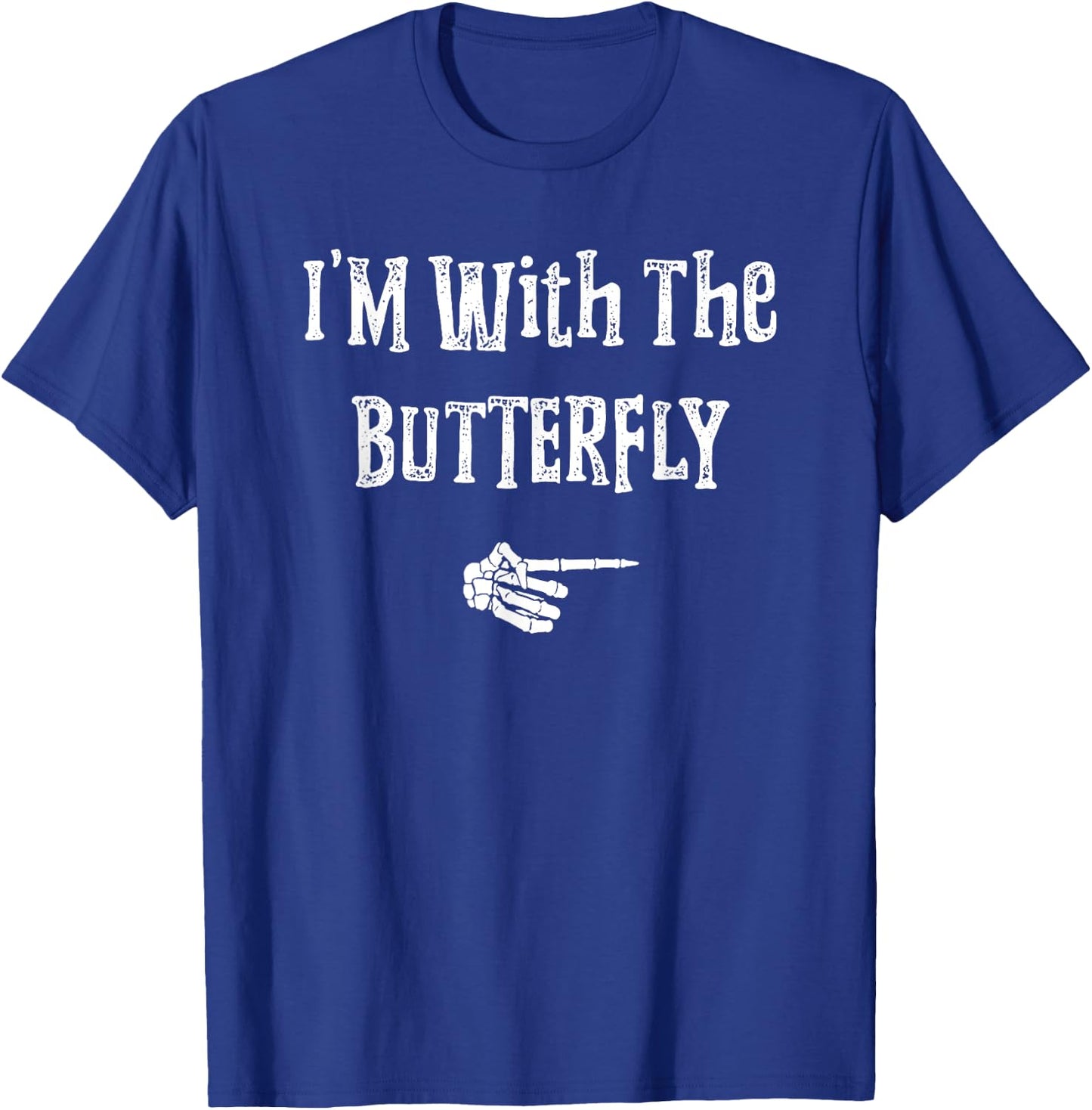 I'm With Butterfly Halloween Costume Funny Couples Matching T-Shirt - T-Shirt | Royal