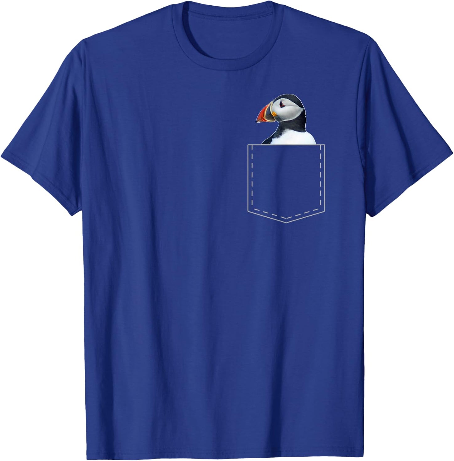 Federn der Vgel Funny Puffin for -Adults Black Cartoon Short Sleeve Classic Fit Pull On T-Shirt - T-Shirt | Royal