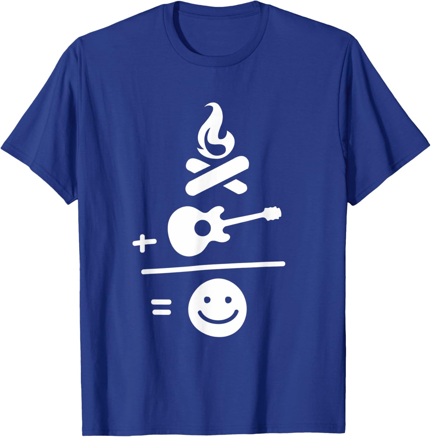 Camping Camp Fire and Guitar Makes Me Smile T-Shirt - T-Shirt | Royal