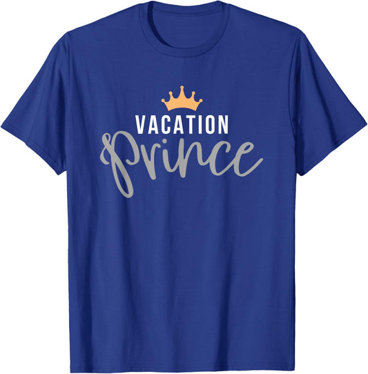 Vacation Prince in Gray with a Crown T-Shirt - T-Shirt | Royal