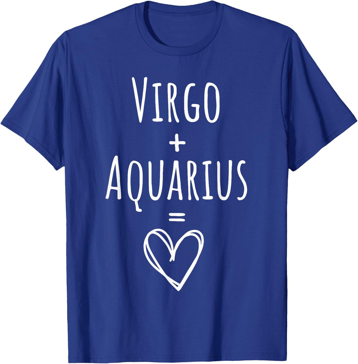 Virgo and Aquarius Couple Matching Zodiac Sign T-Shirt - T-Shirt | Royal